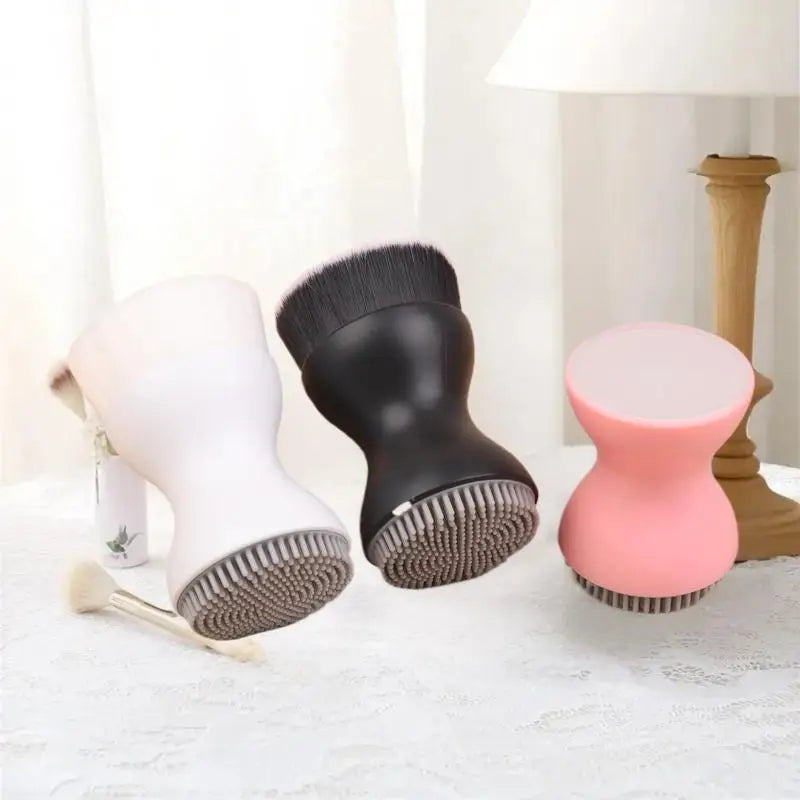 Mini Manual Facial Cleansing Brush Double-sided Silicone Massage Tool Qme