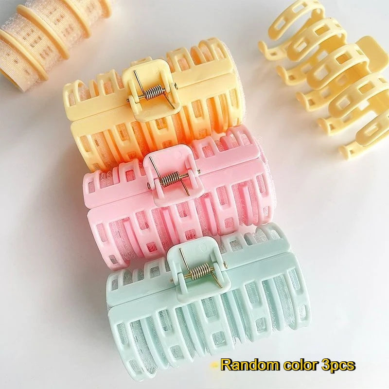 Plastic Volumizing Bangs Hair Clips Lazy Fluffy Root Curling Hair Clamp No Heat Hair Styling Tool Women Hair Accessory Qme Random color 3pcs