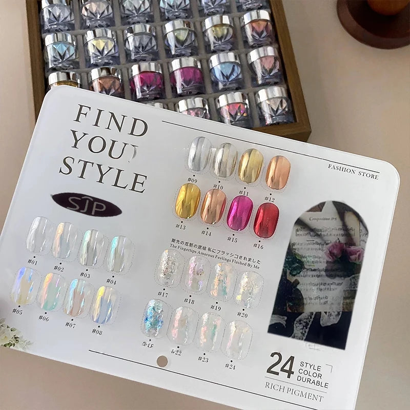24-color Opal Pink Nail Art Includes Swatches Storage Box It Offers Qme