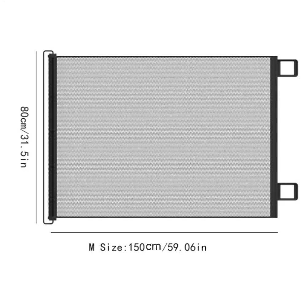 Retractable Pet Gate Retractable Mesh Gate No-Drill Childproof Net Fence Cat Baffle for Indoor Staircase Patio Fireplace Deck Qme 150x80cm