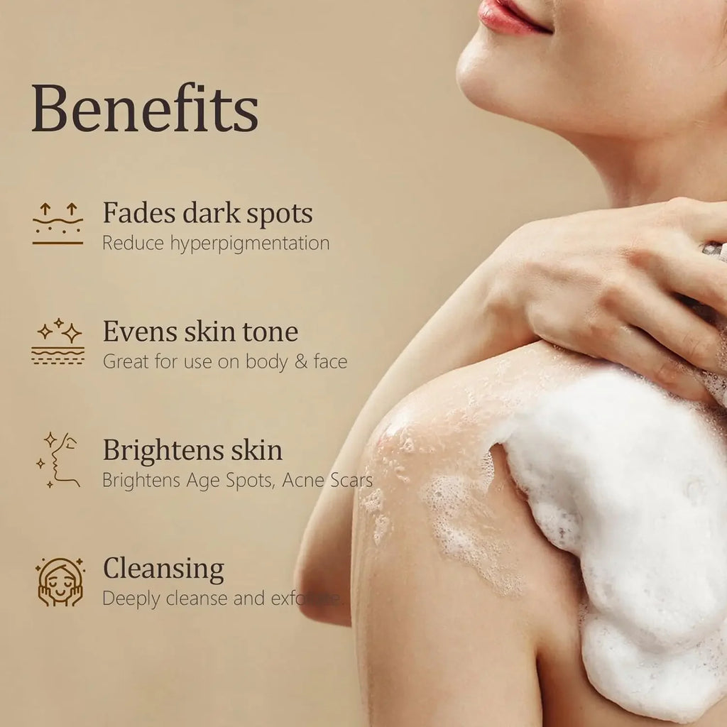 Turmeric Kojic Acid Glow Soap Dark Spot Acne Removal Even Skin Tone Mositen Smooth Skin Deep Cleansing Handmade Soap Qme