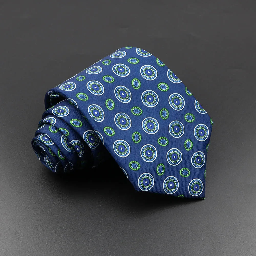 Men's Fashion Silk Tie Soft Novelty Necktie Blue Green Orange Ties