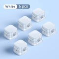 6-3-1Pcs Organiser Adjustable Magnetic Cable Clips Cable Cord Holder Under Desk Organizing Cable Management Holder Wire Keeper Qme White 6pcs