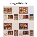 Wendy's Cabinet Vintage Scene Stickers, Rich Elements Realistic Design, Desk Decor, Fun Leisure Crafts Qme A
