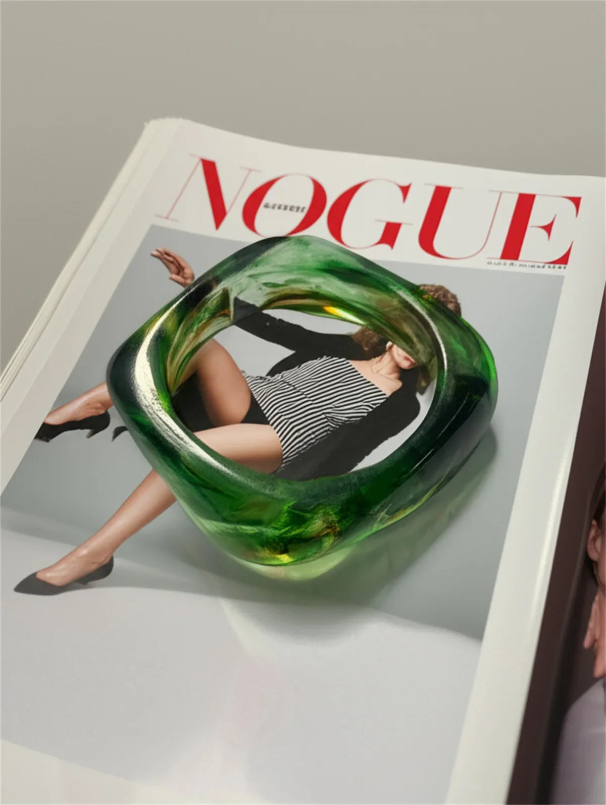 Fashion Summer Trendy Color Clear Wide Version Square Acrylic Resin Bracelet Women Girl Ins Party Travel Jewelry Hip Hop Bangle Qme shuimozaolv 63mm