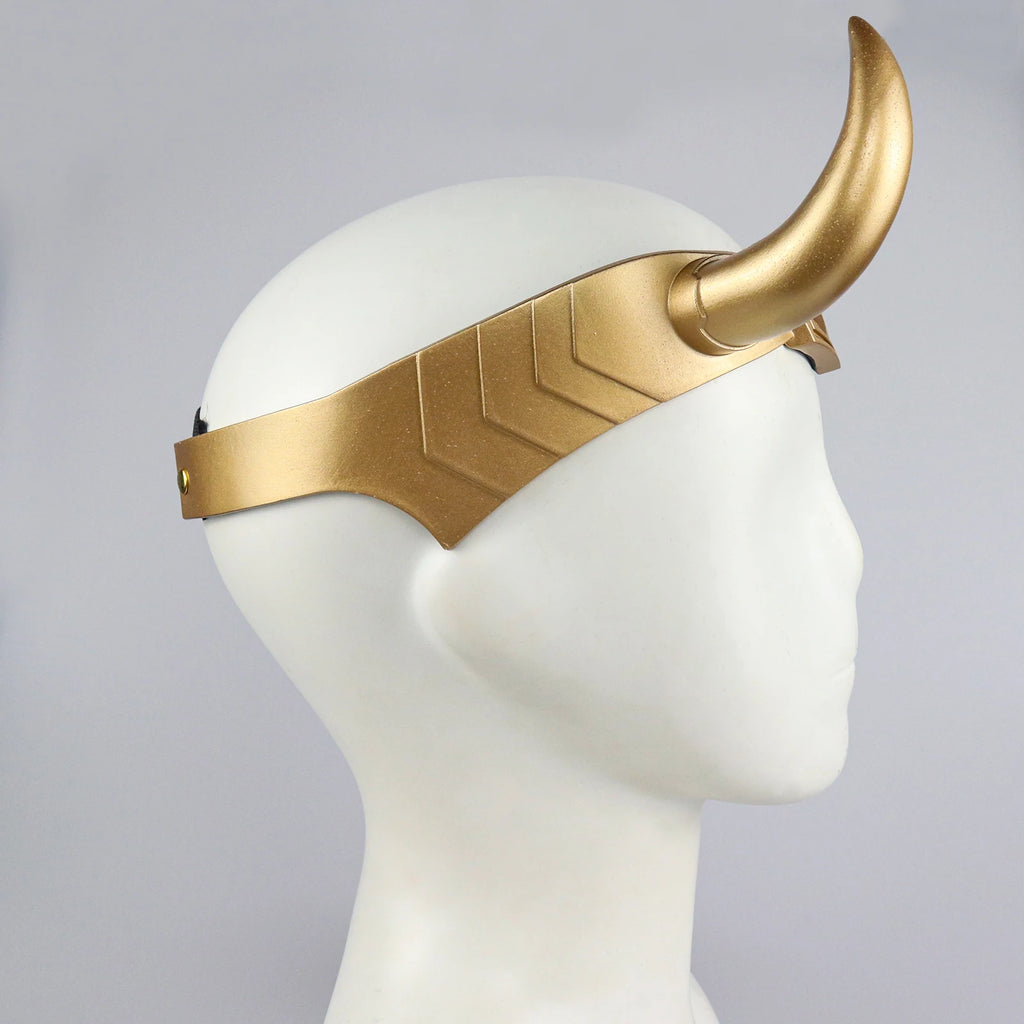 Loki Cosplay Mask PVC Horns Headgear Helmet Adult Women Men Masquerade Halloween Party Costume Props Qme