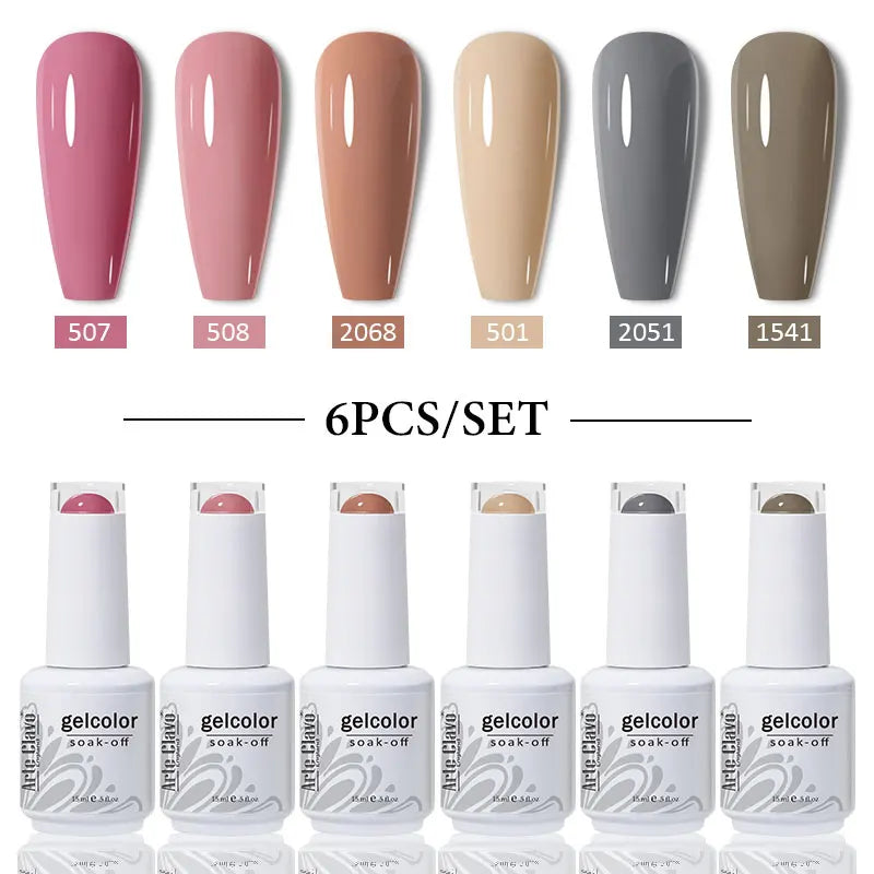 Arte Clavo 4 6 8 Gel Nail Polish Art Soak Off UV Colorful Semi Qme
