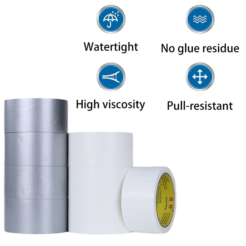 10Meter Adhesive Fabric Duct Tape heavy duty, Carpet Waterproof Tape,,Silver Tape decorative, automotive fabric tape 1rolls Qme