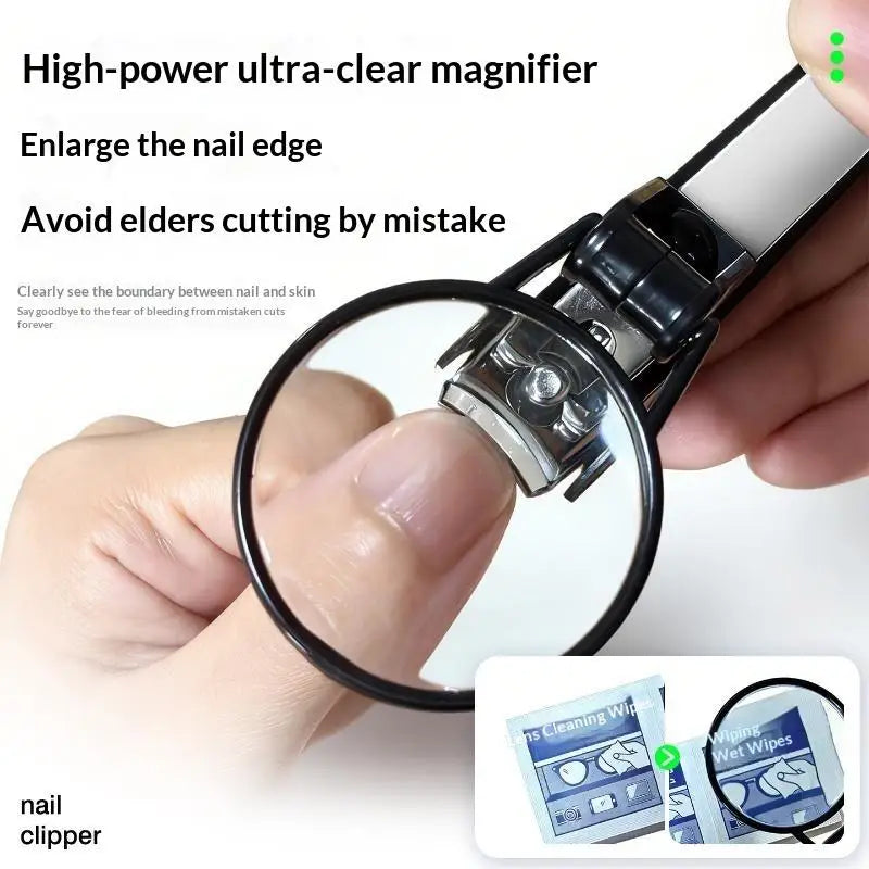 Magnifying Glass Nail Clipper Anti-splash Rust-proof Large Trimmer Qme