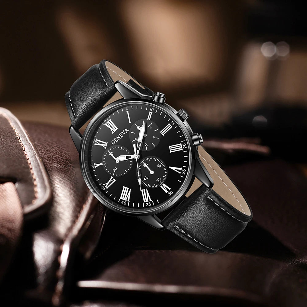 Men's Watch Fashion Business Digital Scale Dial Quartz Bracelet Qme