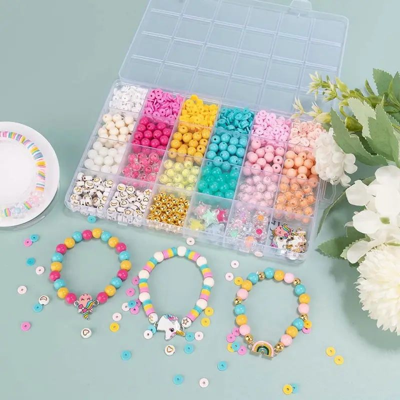 Jewelry Making Kit with Charms 8mm Colorful Beads Star, Flower, & Pumpkin Shapes Rainbow Moon Beads for Creative Birthday Gift Qme