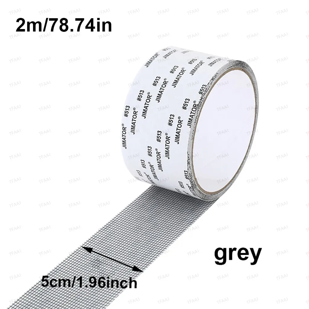 2/10m Window Mosquito Net Repair Tape Self-Adhesive Screen Repair Patch Strong Anti-Insect Fly Mesh Broken Holes Repair Tape Qme 5cmx2m Grey 1pc