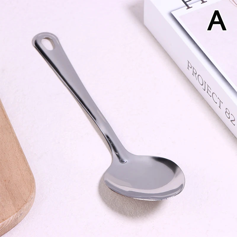 Stainless Steel Soup Spoon Colander Ladle Filter Strainer Food Qme spoon