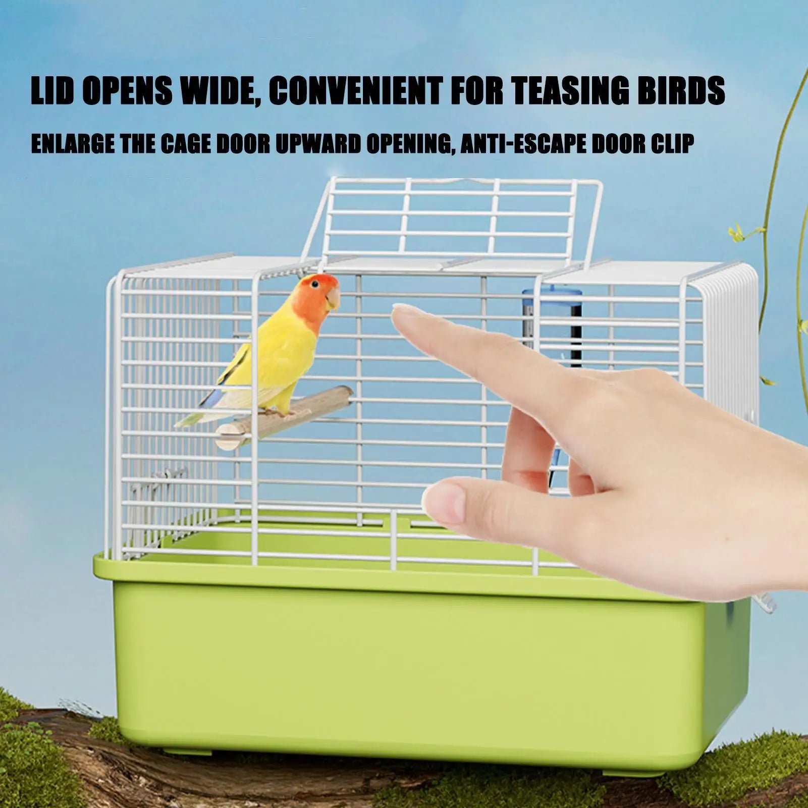 Bird Cages Parakeets Portable Large Space Carrier Handle Parrot Beaks Qme