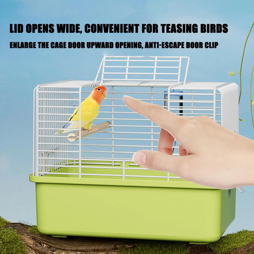 Bird Cages Parakeets Portable Large Space Carrier Handle Parrot Beaks Qme