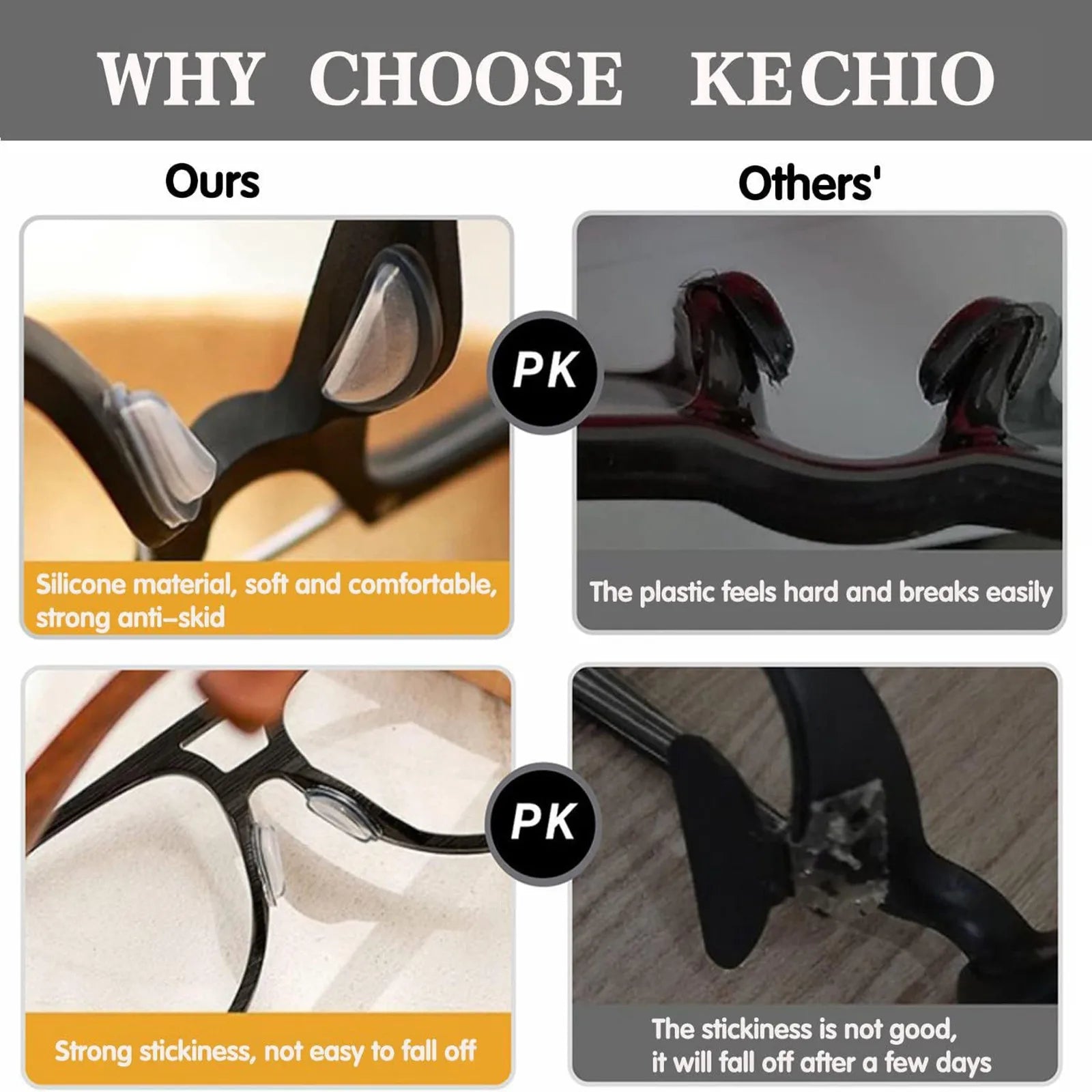10 Pairs Of Glasses Mini Nose Pads for Glasses Durable Anti-slip Self-Adhesive Silicone Soft Glasses Nose Pads for All Glasses Qme