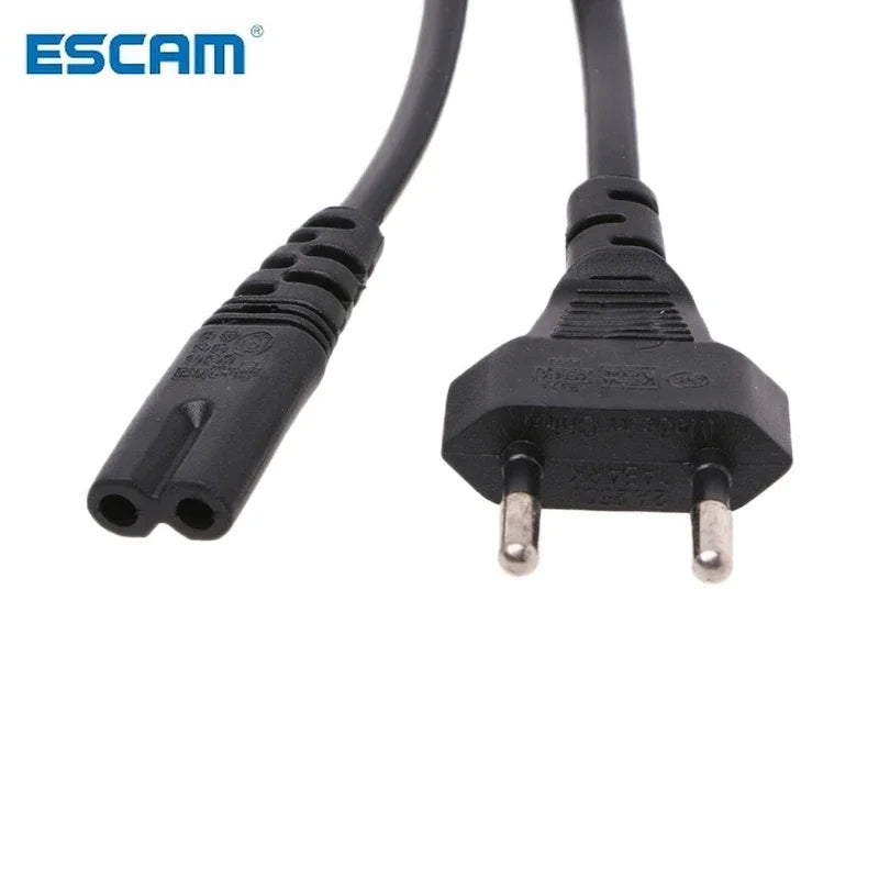 10pc 0.6M 2ft-Prong Pin AC EU Power Cable High Quality Wire Conductor Power Cord For Desktop Laptop Qme