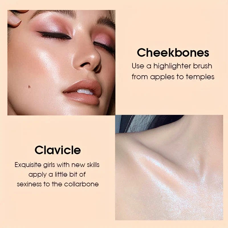 Highlight Face Brightening Palette Natural Luster Pearlescent Qme