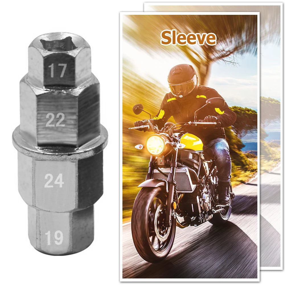 Motorcycle Front Wheel Spindle Wrench Socket Hand Tool Accessories for Motorbike Front Wheel Spindle Removal Sleeve Qme