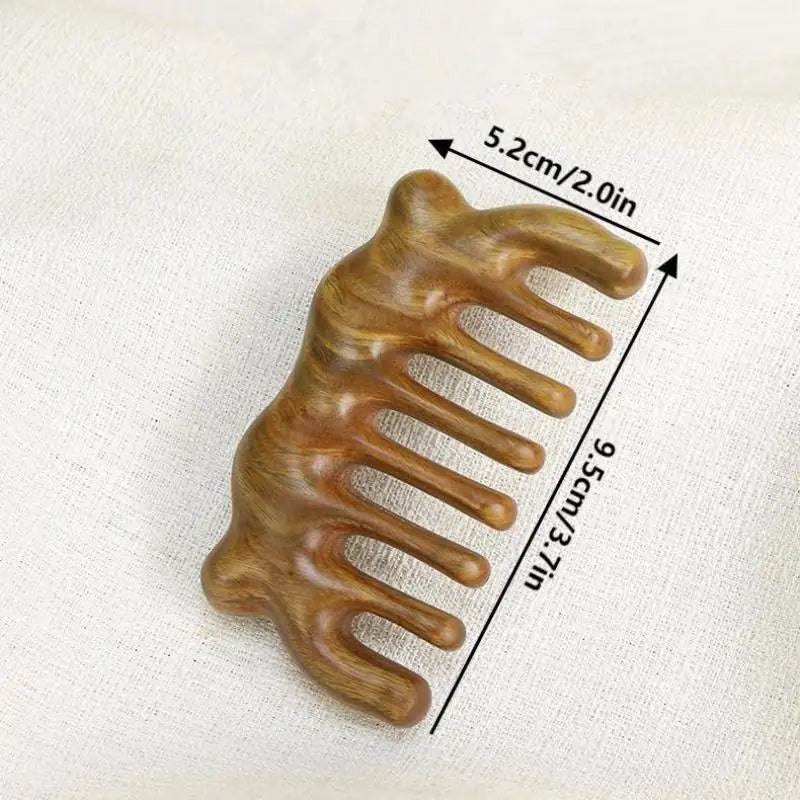 Sandalwood Wide Tooth Guasha Scraping Body Massage Wood Meridian Comb Qme
