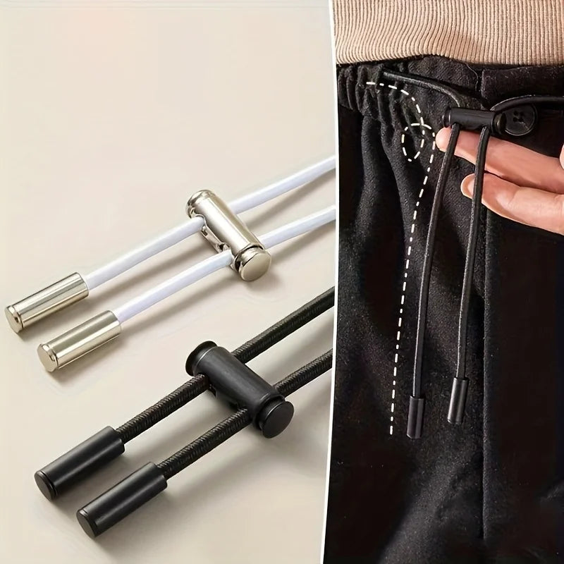 10Pcs/2set Spring Buckle No Lace Rope Lock - No Installation, for shoelaces, hoodies, jackets, pants and cable finishing Qme
