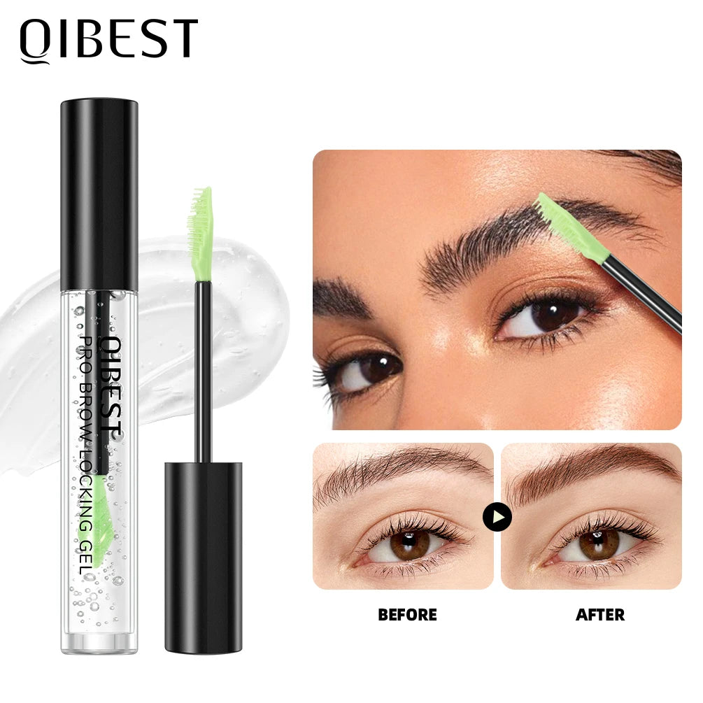 QIBEST Waterproof Transparent Gel Eyebrow Styling Cream Lasting Fixing Natural Makeup Clear Liquid Eyebrow Styling Gel Beauty Qme Transparent brow gel