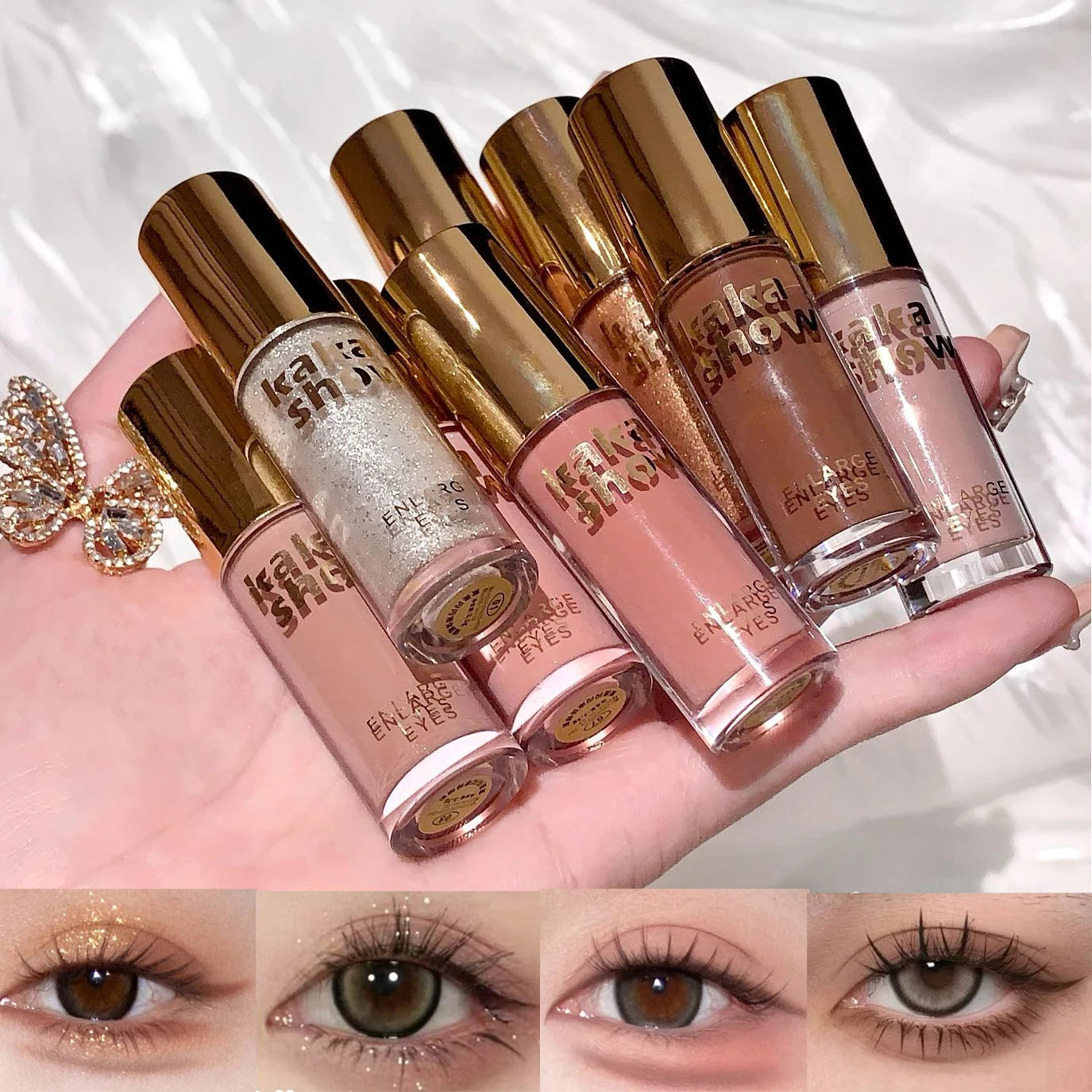 Kakashow Mist Eyeshadow Liquid Matte Pearlescent Shimmer Brightens Qme