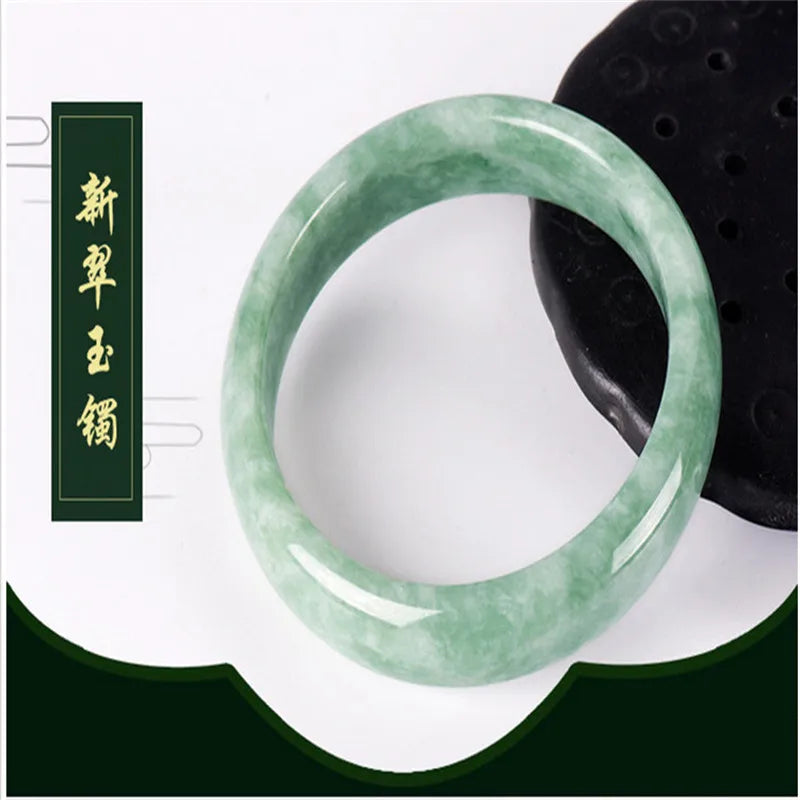 Real Grade A Natural Jade Bangle Women Healing Jewelry Genuine Chinese Jades Stone Bangles Jadeite Bracelet Girlfriend Mom Gifts Qme