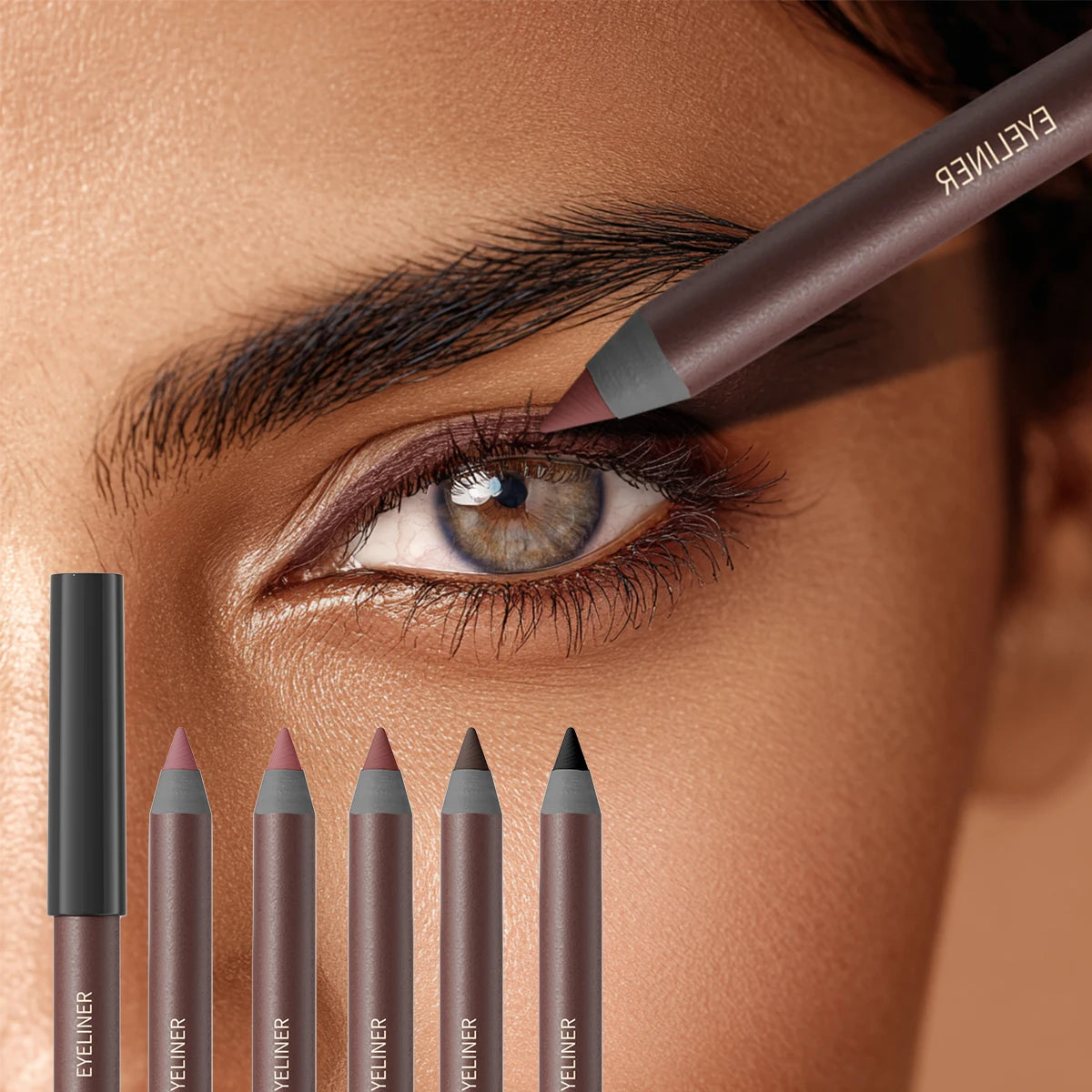 Eyeliner Pen, Waterproof And Sweatproof, Long Lasting Smudge ProofHard Refill Eyebrow Pencil Qme