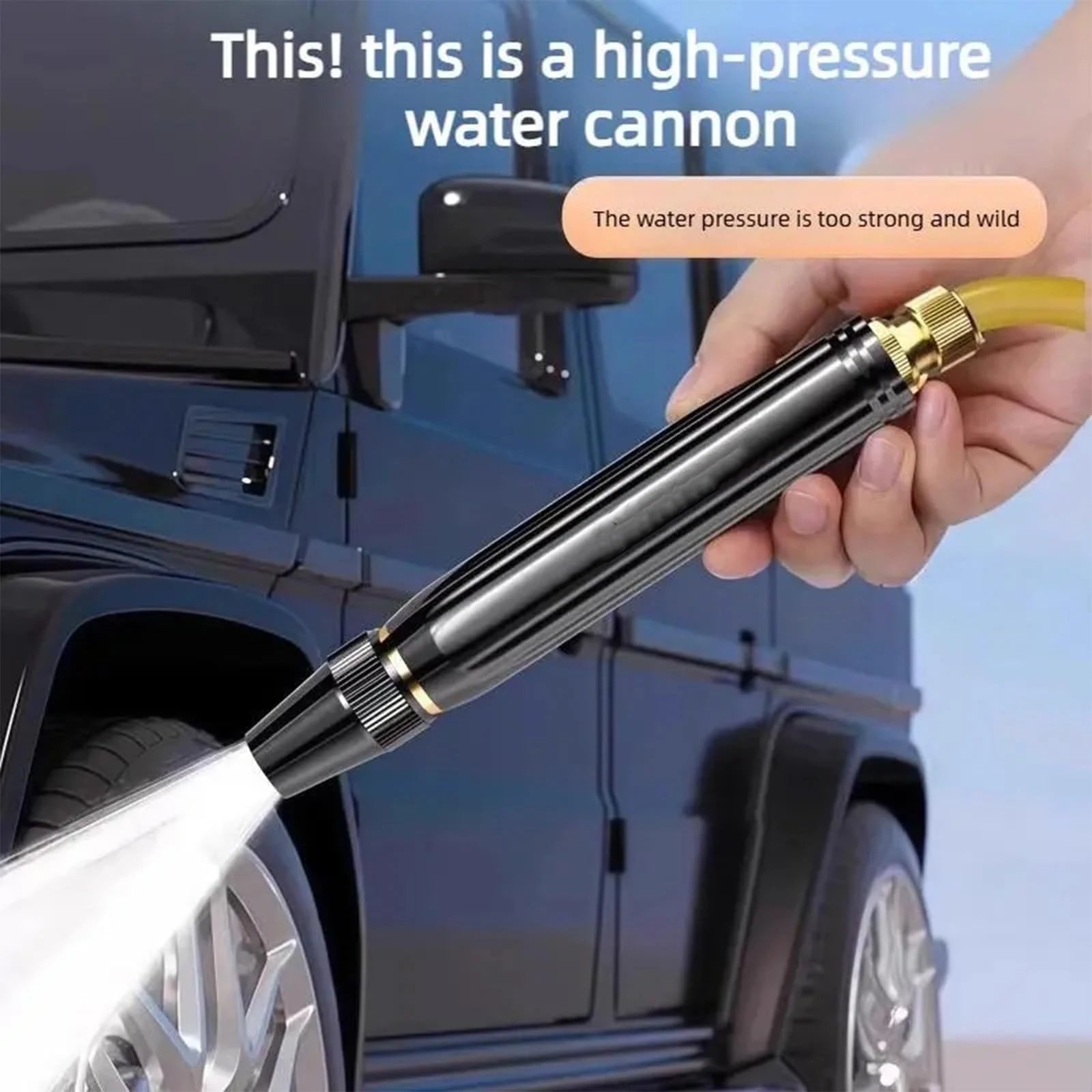 High Pressure Powerful Flushing Nozzles Adjustable Pressure Washer Garden Sprinkler Multipropose Household Water Gun Accessories Qme