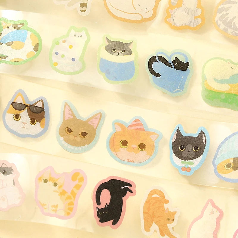 Kawaii Cartoon 30mm*3m PET Tape - Creative DIY Masking Tapes for Journaling Gadget Wrapping Collage Scrapbooking School Statione Qme