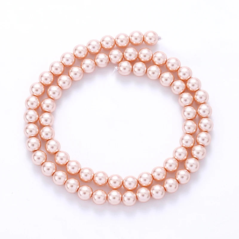 6mm Round Glass Pearl Beads Glass Round Tiny Craft Loose Spacer Beads for DIY Craft Necklaces Bracelets Jewelry Making Qme Color 11 6mm-70pcs