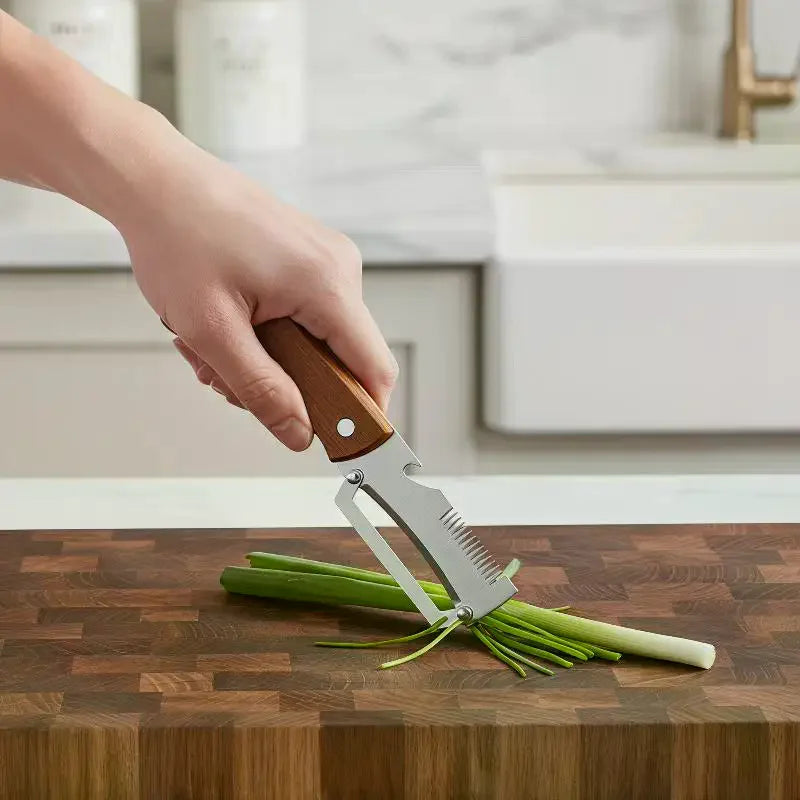 Durable And Smooth Wooden Multi Functional Vegetable Peeler With Ergonomic Handle For Peeling And Slicing Fruits/Vegetables Qme