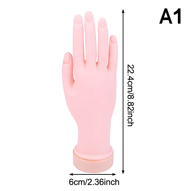 Nail Art Training Practice Hand Silicone Fake Foot Display Manicure Qme A1