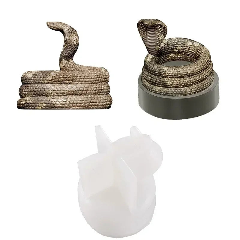 DIY Cobra Shape Silicone Mold Handmade Molds Candle Holder Snake Design for Epoxy Resin Fondant Cake Mould Accessories Qme