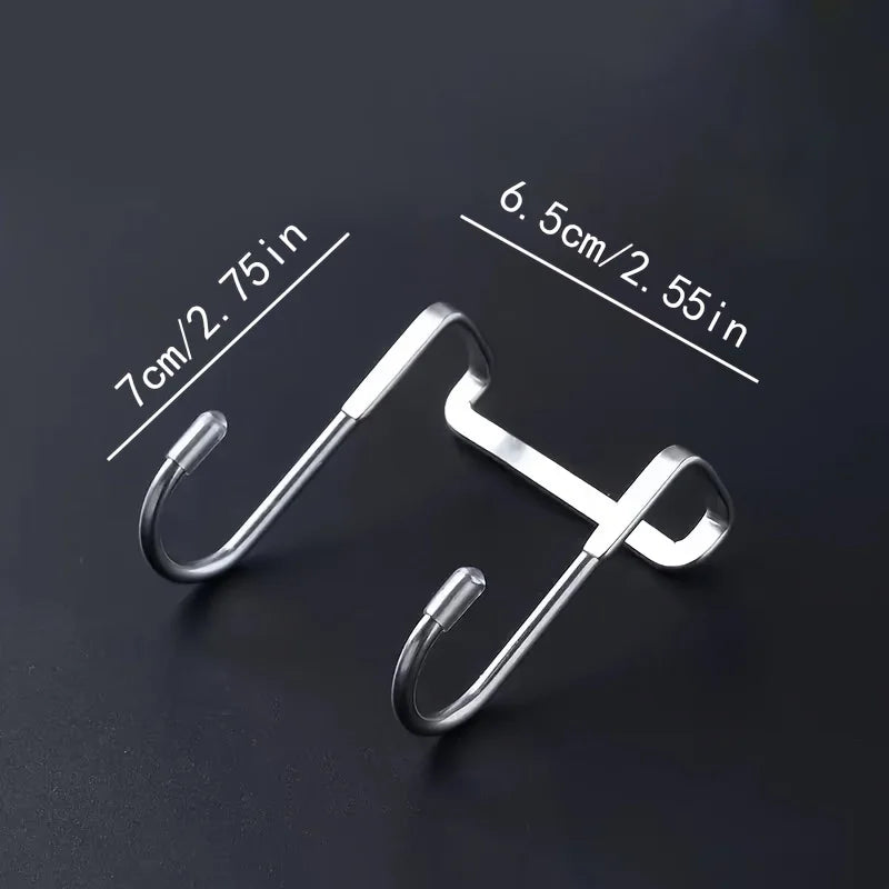 Stainless Steel Nail Seamless S Hook Double Storage Qme
