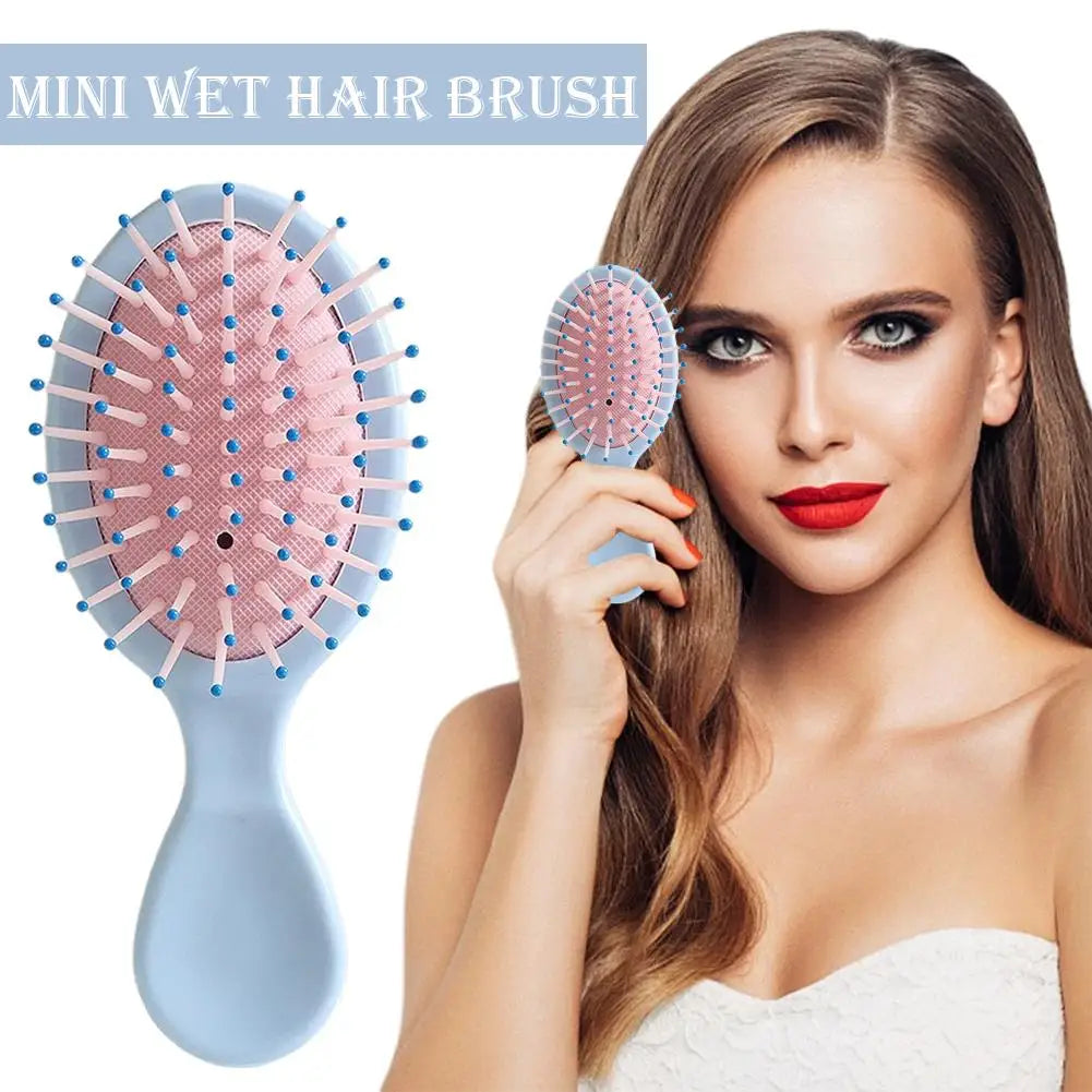 1pcs Mini Detangler Hair Brushes Massager Anti Static Air Bag Hair Comb Wet and Dry Portable Hairbrush Salon Styling Accessories Qme