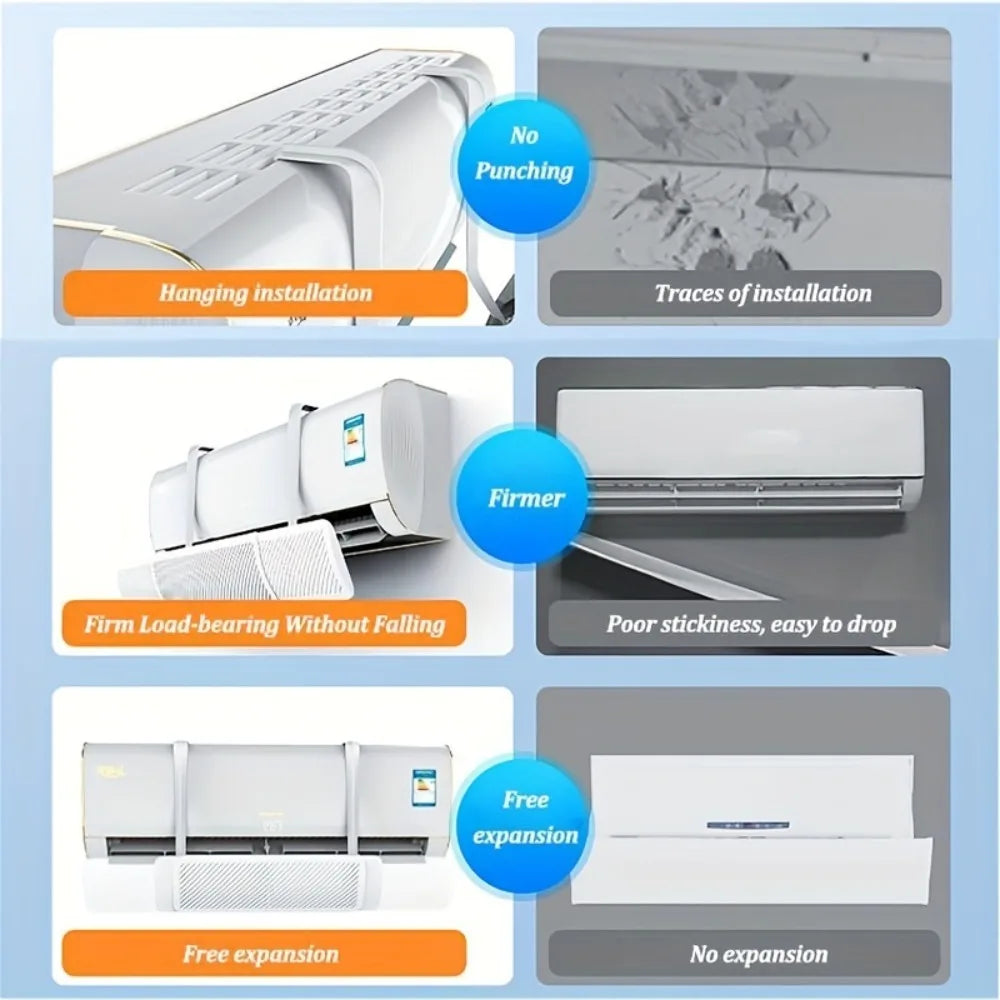 Adjustable Air Conditioner Deflector Wall Mount Universal Wind Screen Qme