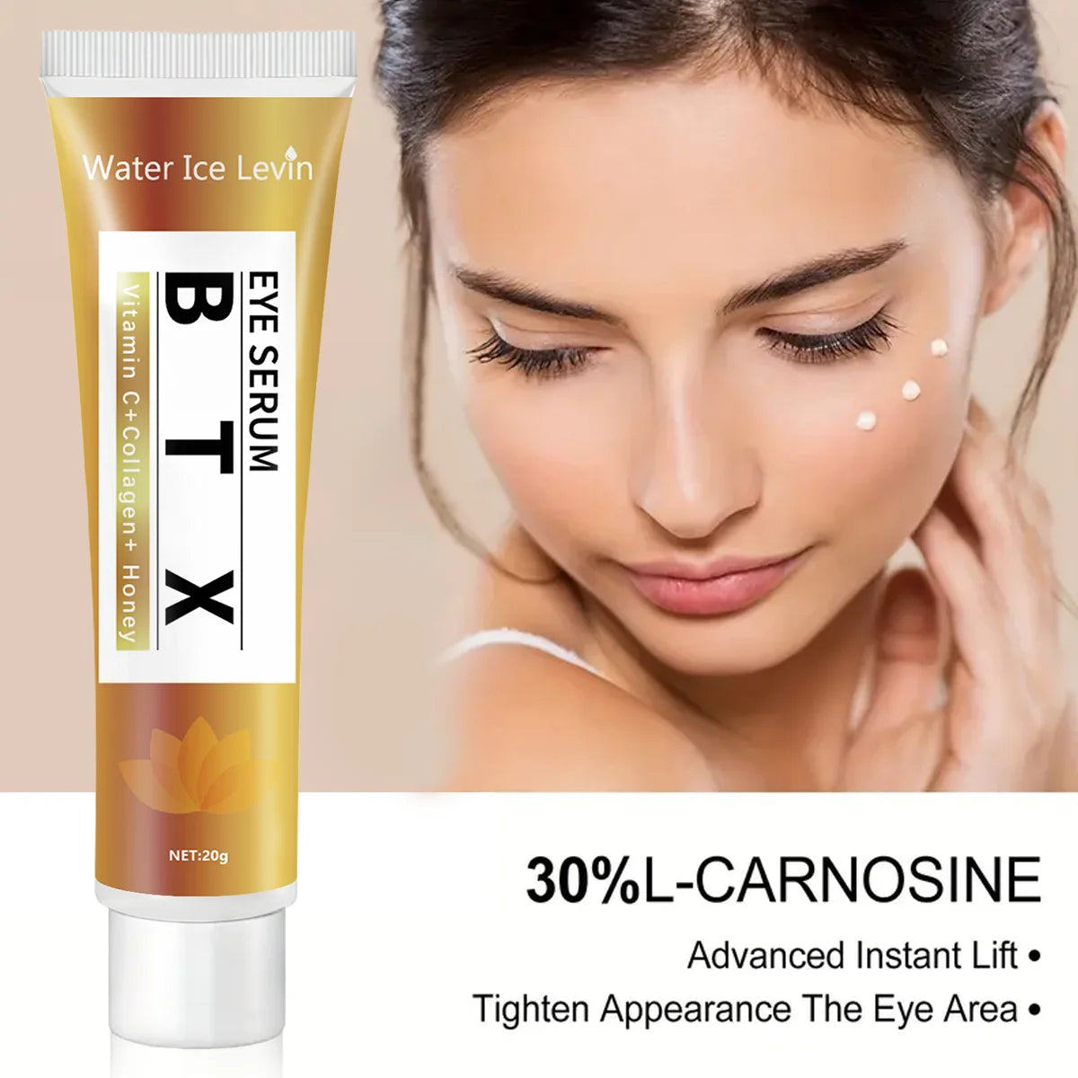 Neutral Hypoallergenic Eye Gel Cream for Adults, Containing Hyaluronic Acid. Moisturizes and Hydrates the Skin Around the Eyes. Qme