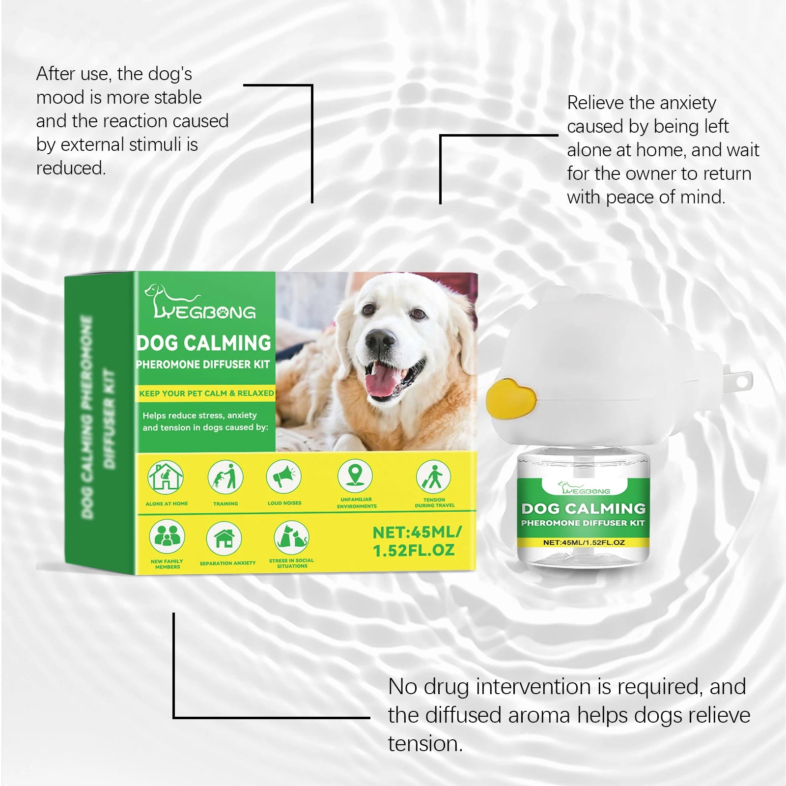 Dog Emotion Diffuser Set for Anxiety Relief Home Environment Stress Care Kit to Effectively Reduce Dogs' Pressure Qme