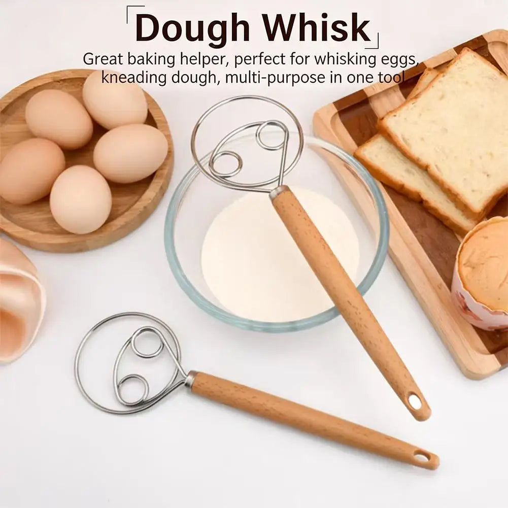 Dough Whisk Sourdough Baking Tools Bread Batter Cake Stainless Steel Qme
