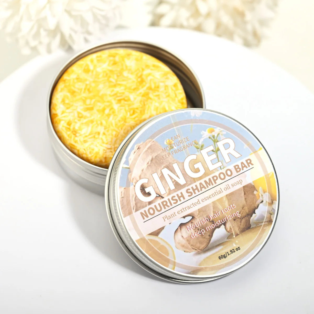 Ginger Essential Oil Shampoo Bar Plant Extract Essence Deep Hair Care Qme