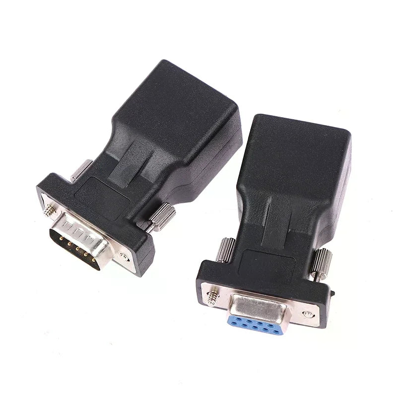 DB9 RS232 Male Female RJ45 Adapter COM Port LAN Ethernet Converter Qme