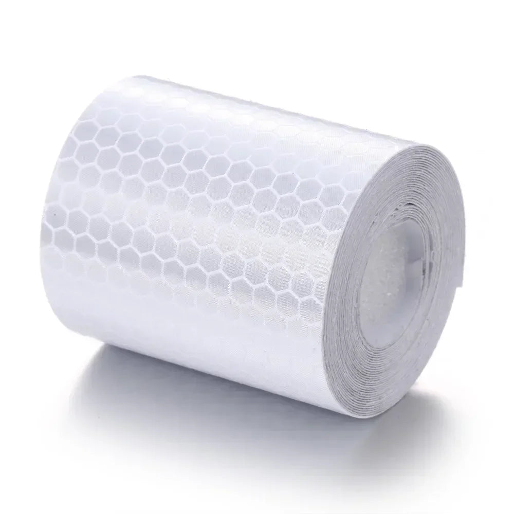 5 rolls Car Stickers, Reflective Tape, Reflective Film, Reflective Material Tape Sticker, Safety Warning Tape, 3m, 5cmx3m Qme WHITE