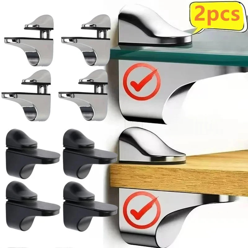 Wall Mount Floating Clip Anti-slip Support Shelves Partition Clamp Qme