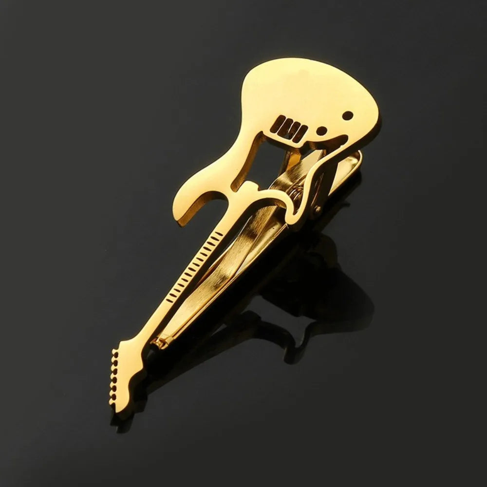 Treble Clef Guitar Tie Clip Titanium Steel Punk Music Note Pin Qme Style 6