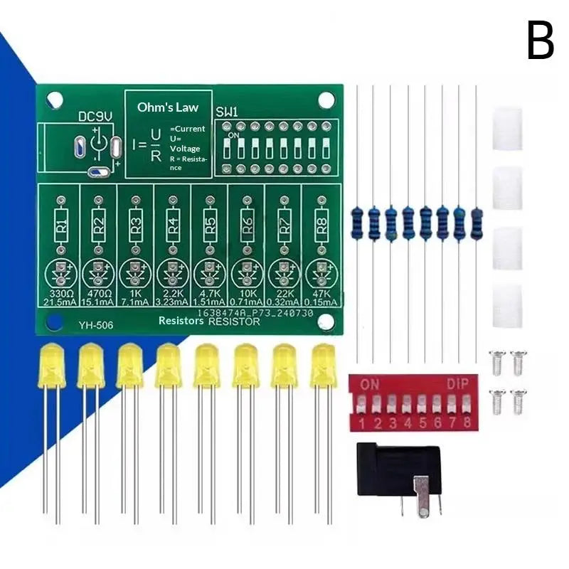 Electronic Soldering LED Light Current Test DIY Practice Board Qme B