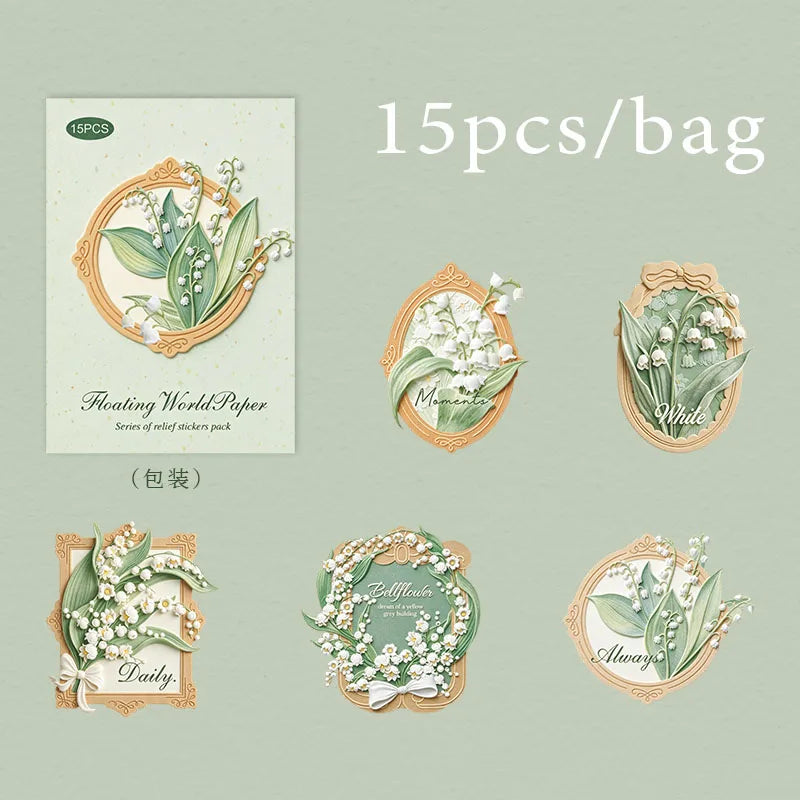 European Vintage Stamp & Floral Border Stickers, Junk Journal Collage Decorative Decals, Ideal Holiday & Birthday Gifts Qme E