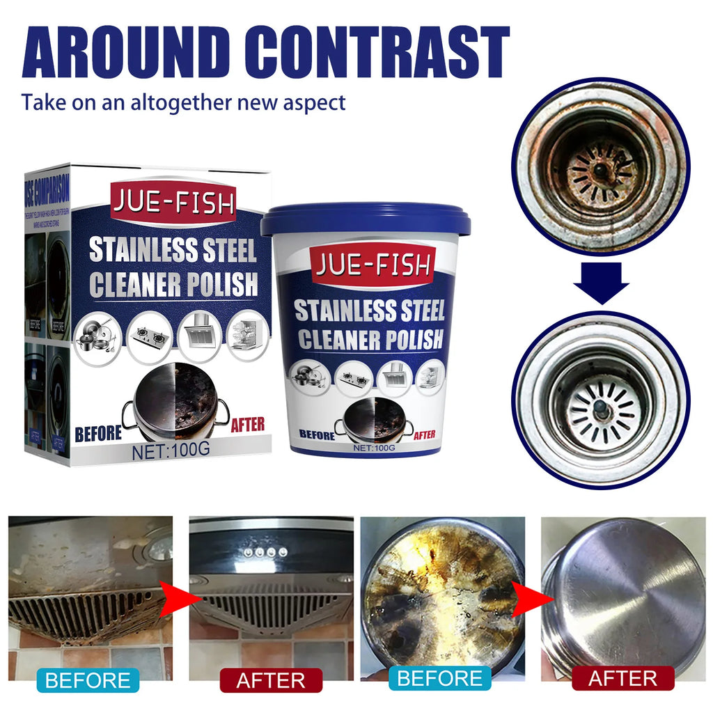 Pot Bottom Cleaner Stainless Steel Cookware Black Rust Clean Oil Descaling Polish Metal Surface Stainless Steel Cleaning Paste Qme
