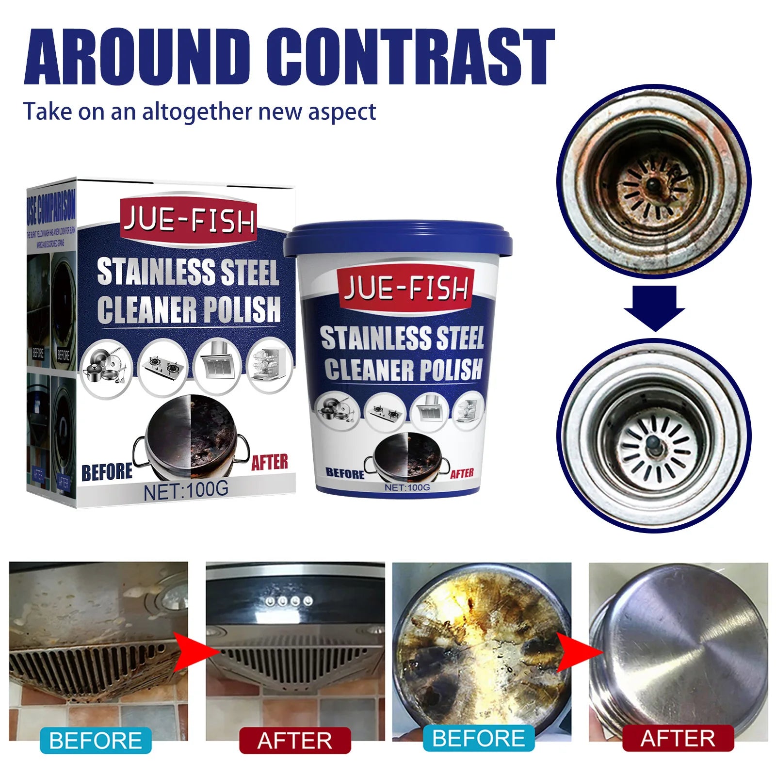 Pot Bottom Cleaner Stainless Steel Cookware Black Rust Clean Oil Descaling Polish Metal Surface Stainless Steel Cleaning Paste Qme